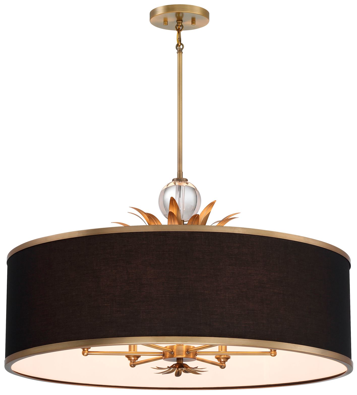 Minka-Lavery Caprio 6-Light Natural Brushed Brass Pendant with Black Shade
