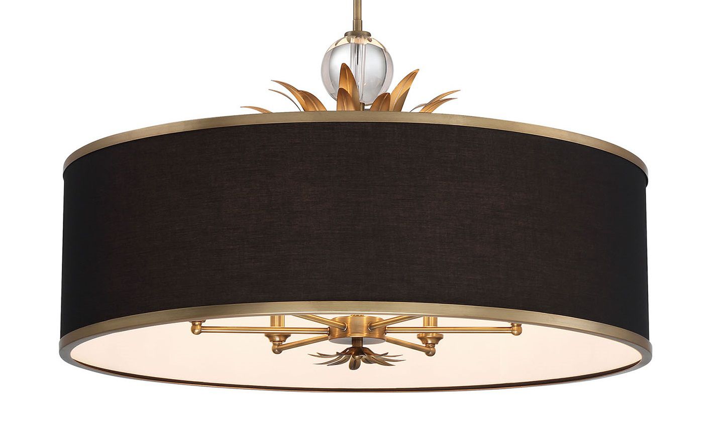 Image 5 Minka-Lavery Caprio 6-Light Natural Brushed Brass Pendant with Black Shade more views