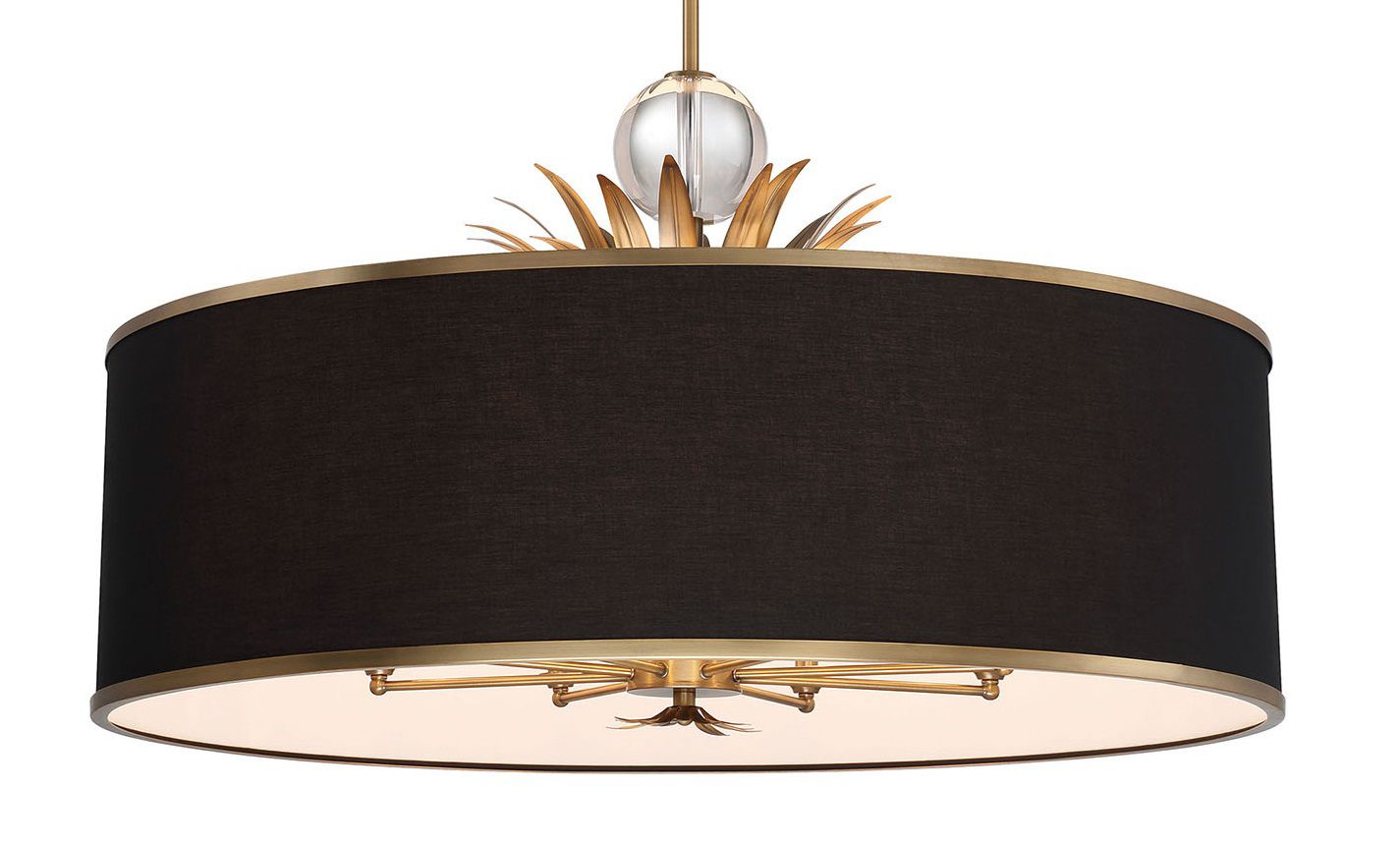 Image 6 Minka Lavery Caprio 8-Light Natural Brushed Brass Pendant with Fabric Shade more views