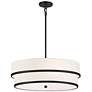 2_Minka Lavery Cascade 24" Wide 4-Light Coal Black Double Drum Pendant