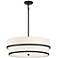 Minka Lavery Cascade 24" Wide 4-Light Coal Black Double Drum Pendant