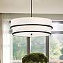 1_Minka Lavery Cascade 24" Wide 4-Light Coal Black Double Drum Pendant
