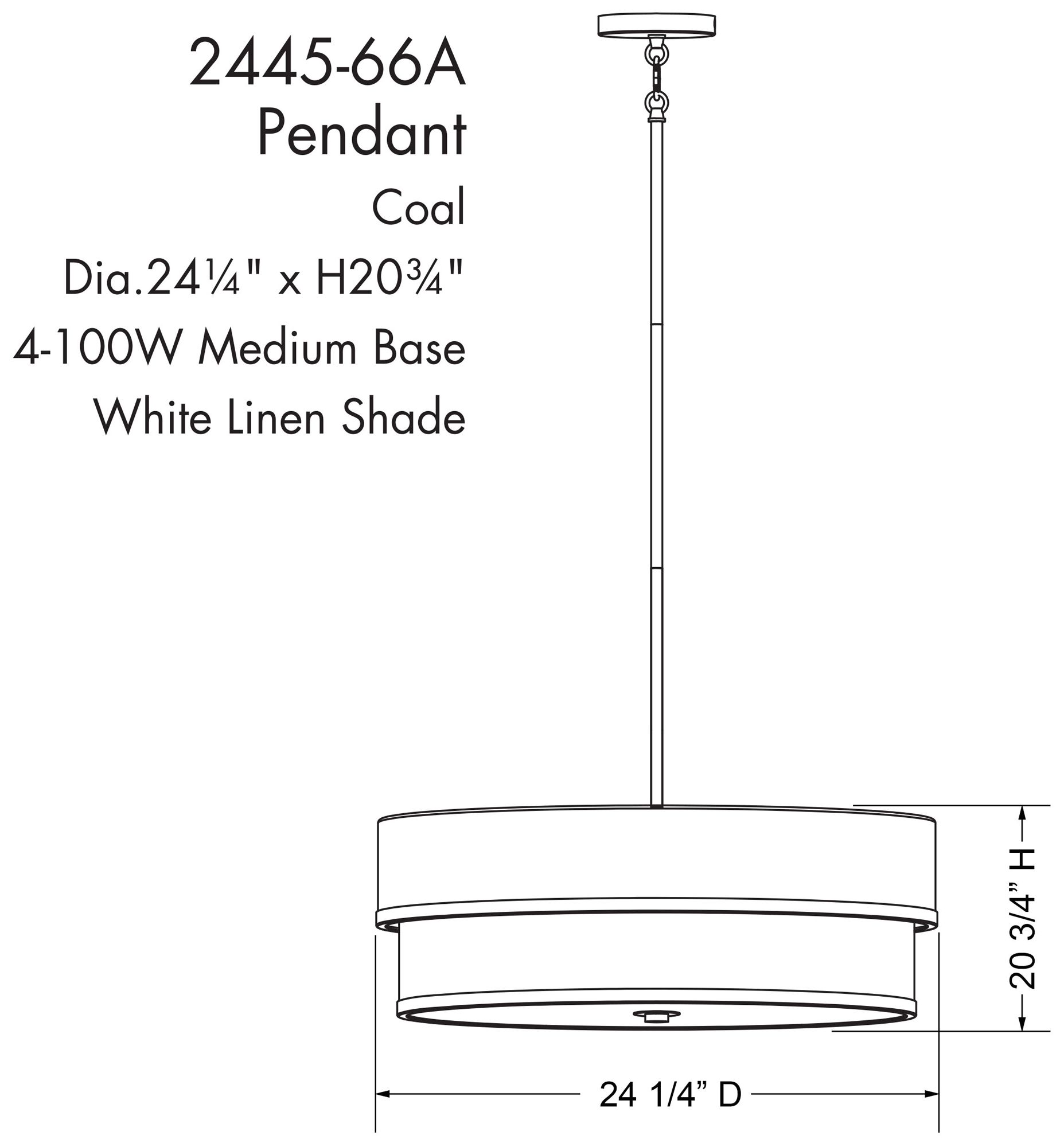 Image 4 Minka Lavery Cascade 24" Wide 4-Light Coal Black Double Drum Pendant more views