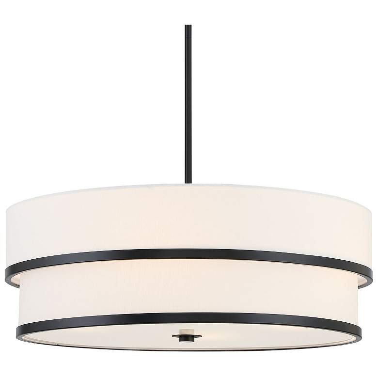 Image 5 Minka Lavery Cascade 24" Wide 4-Light Coal Black Double Drum Pendant more views