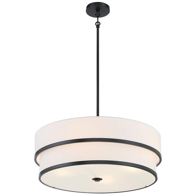 Image 6 Minka Lavery Cascade 24" Wide 4-Light Coal Black Double Drum Pendant more views