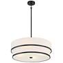 6_Minka Lavery Cascade 24" Wide 4-Light Coal Black Double Drum Pendant more views