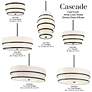 Minka Lavery Cascade 24" Wide 4-Light Coal Black Double Drum Pendant