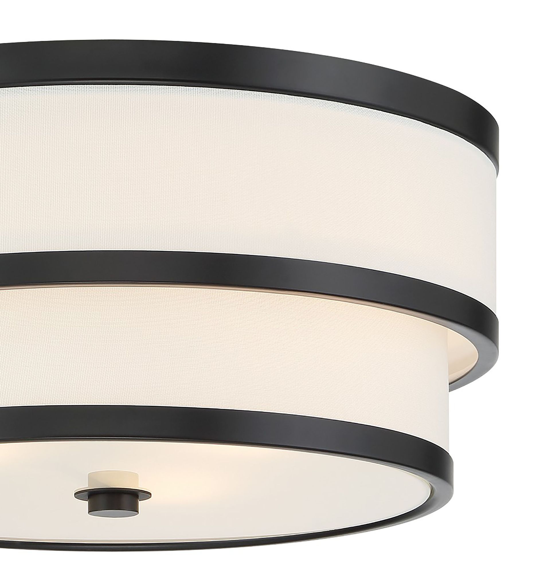 Image 5 Minka Lavery Cascade 3-Light Coal Black Flush Mount with White Linen Shade more views