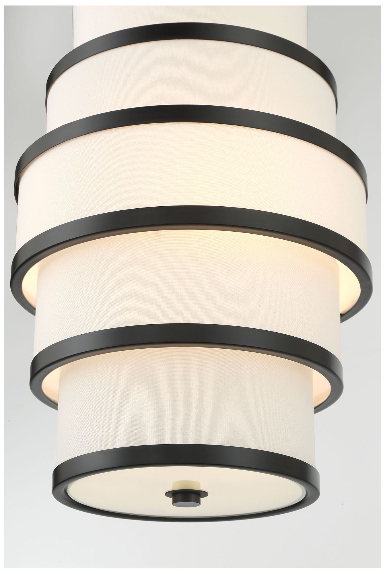 Image 6 Minka Lavery Cascade 3-Light Coal Black Pendant with White Linen Shade more views