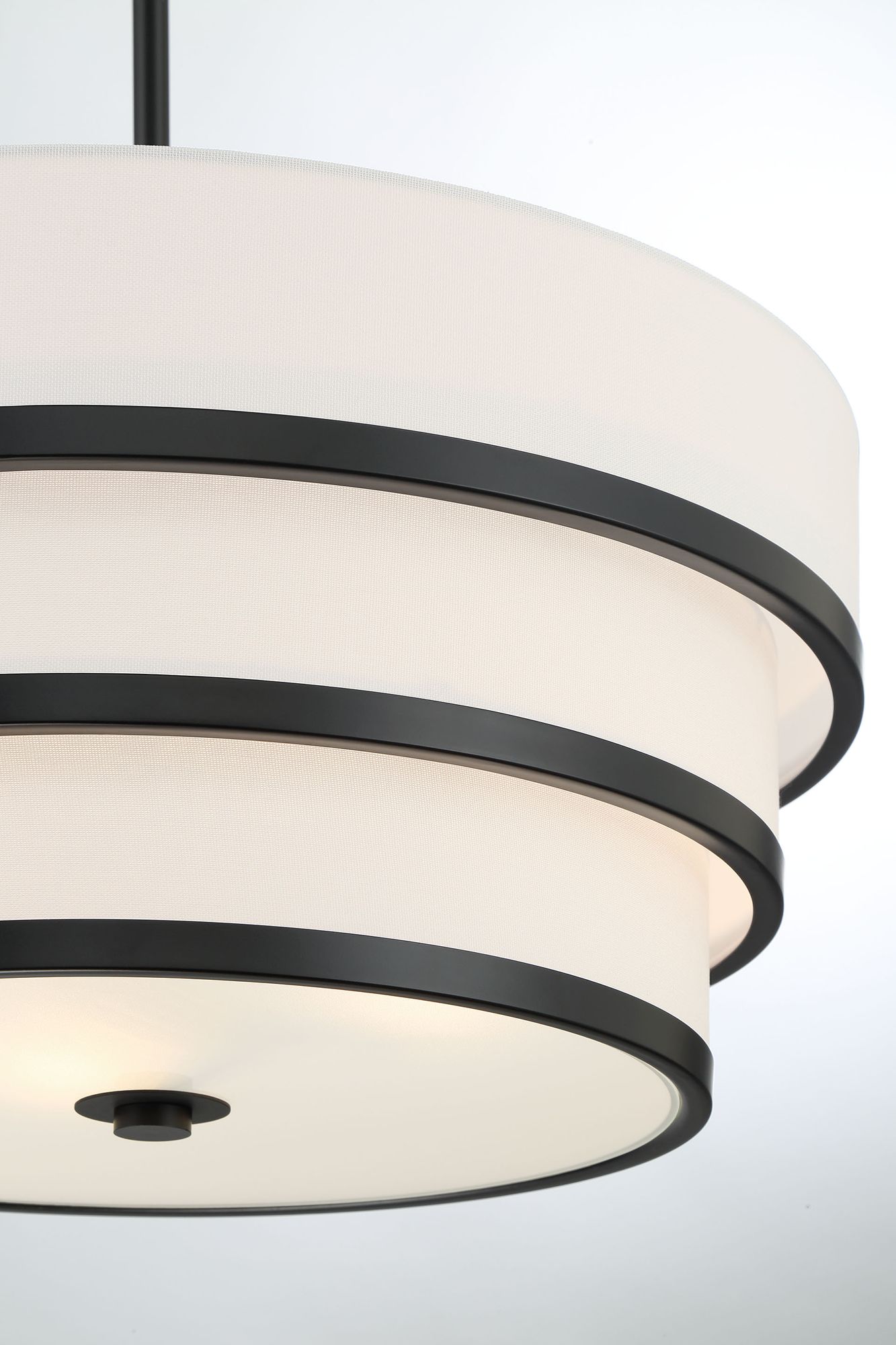 Image 6 Minka Lavery Cascade 3-Light Coal Black Pendant with White Linen Shade more views
