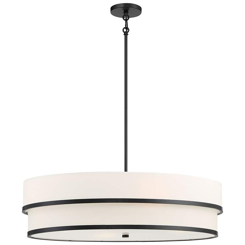 Image 2 Minka Lavery Cascade 32" Wide Modern Coal and White Oval Pendant Light