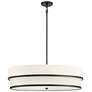 2_Minka Lavery Cascade 32" Wide Modern Coal and White Oval Pendant Light