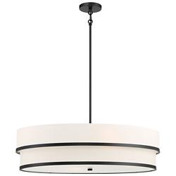 Minka Lavery Cascade 32" Wide Modern Coal and White Oval Pendant Light
