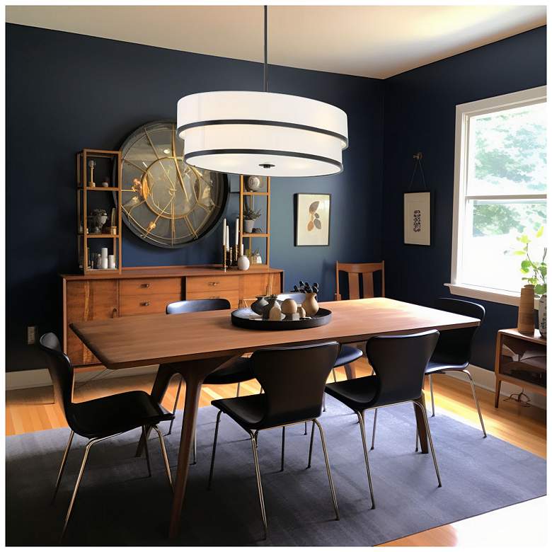 Image 3 Minka Lavery Cascade 32" Wide Modern Coal and White Oval Pendant Light more views