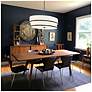 3_Minka Lavery Cascade 32" Wide Modern Coal and White Oval Pendant Light more views