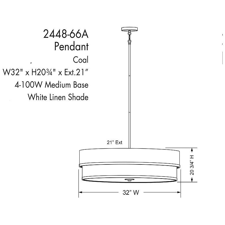 Image 4 Minka Lavery Cascade 32" Wide Modern Coal and White Oval Pendant Light more views