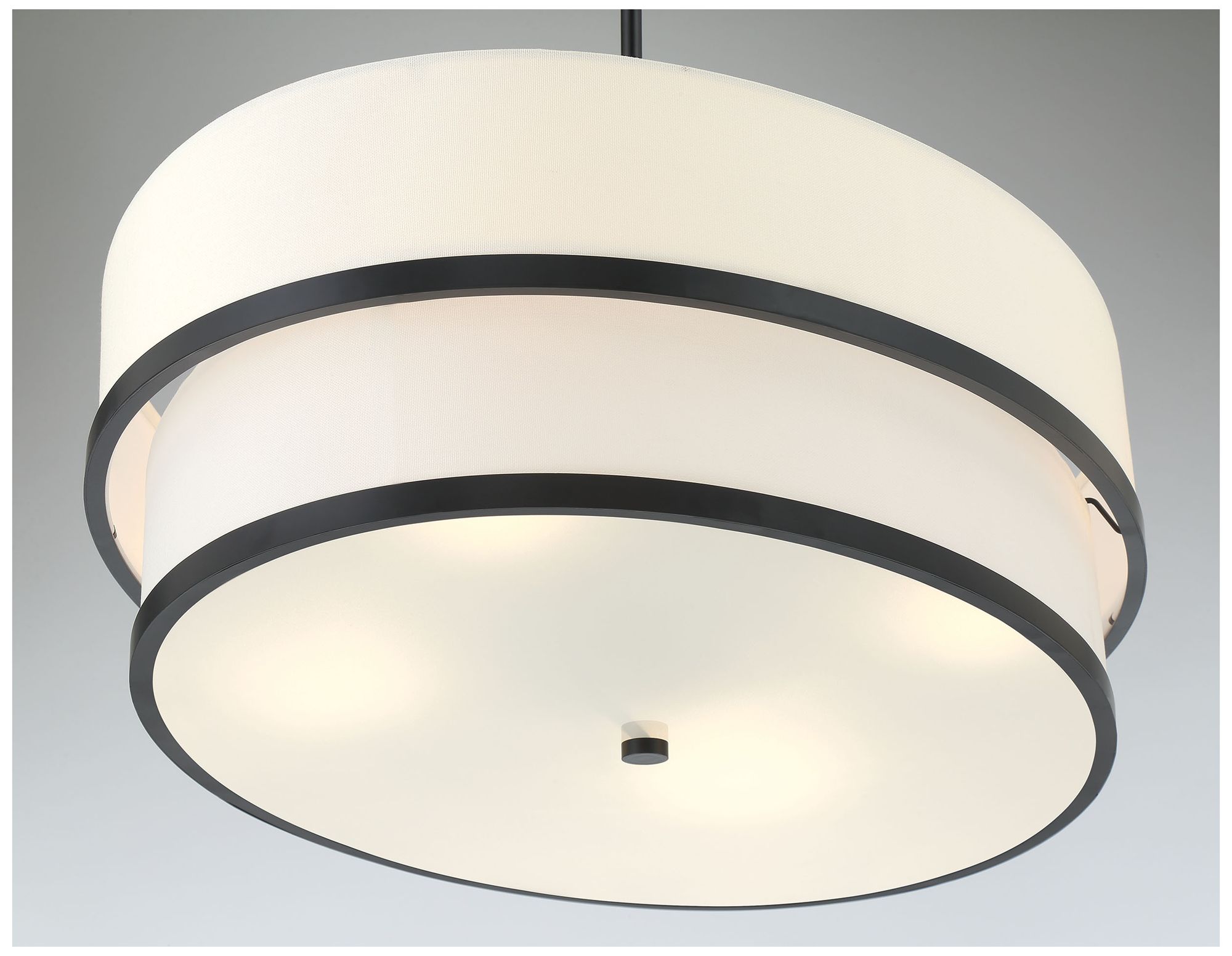 Image 5 Minka Lavery Cascade 32" Wide Modern Coal and White Oval Pendant Light more views