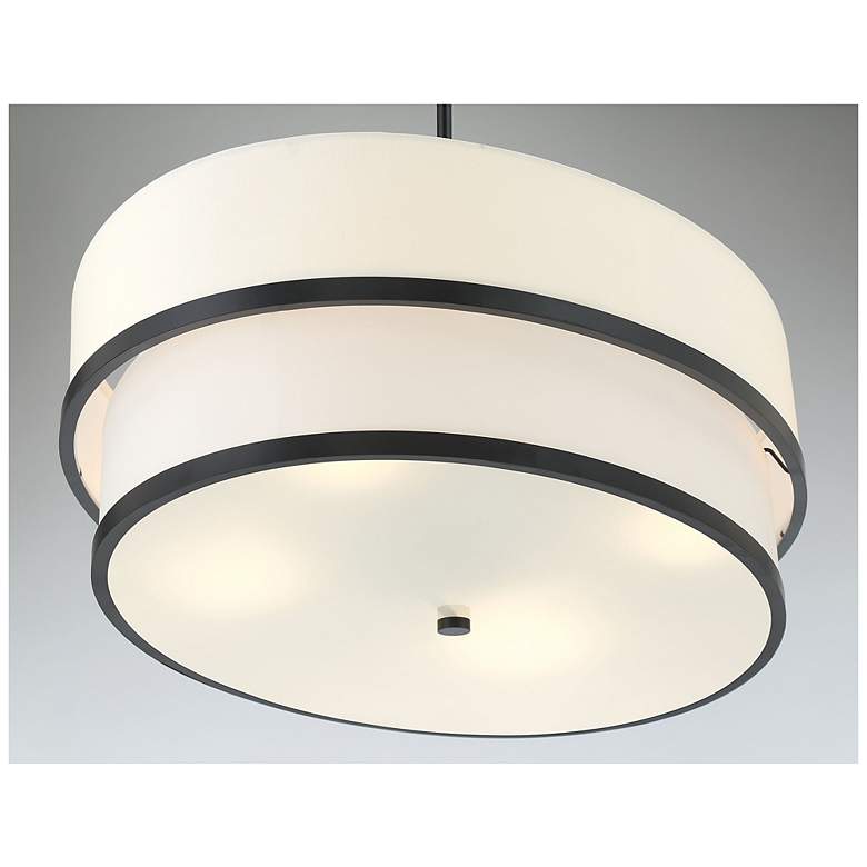 Image 5 Minka Lavery Cascade 32" Wide Modern Coal and White Oval Pendant Light more views
