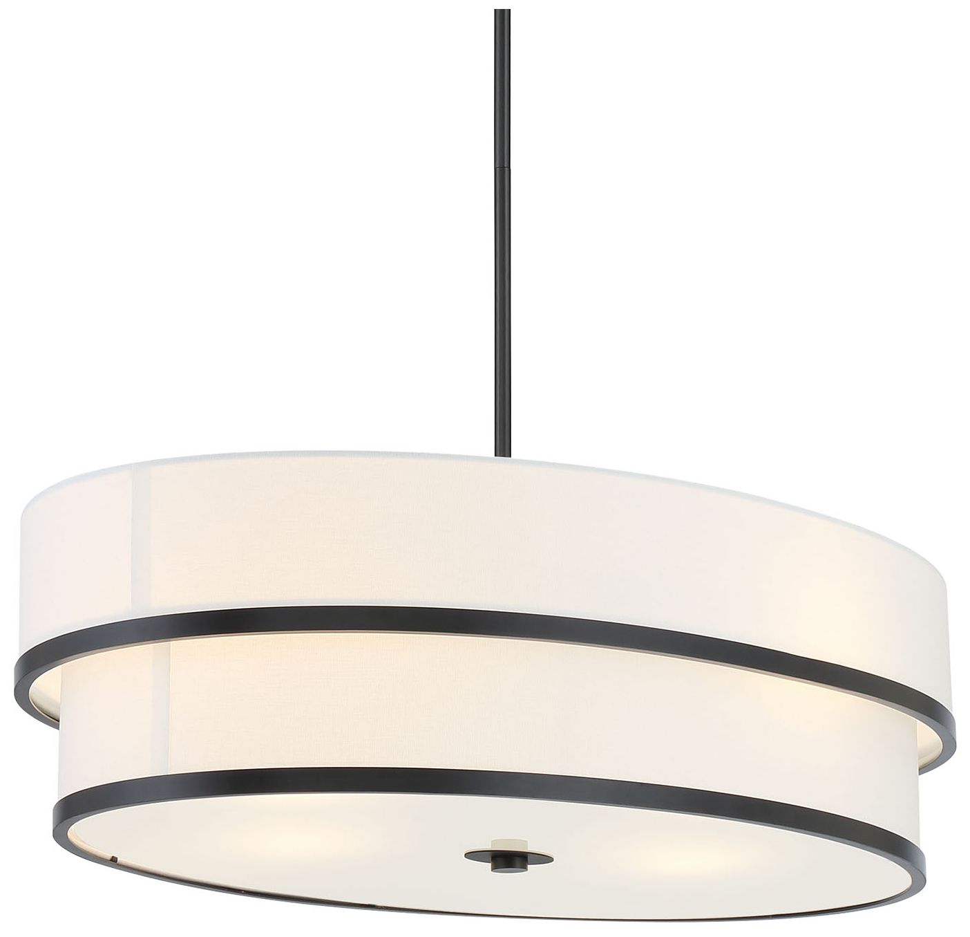 Image 6 Minka Lavery Cascade 32" Wide Modern Coal and White Oval Pendant Light more views