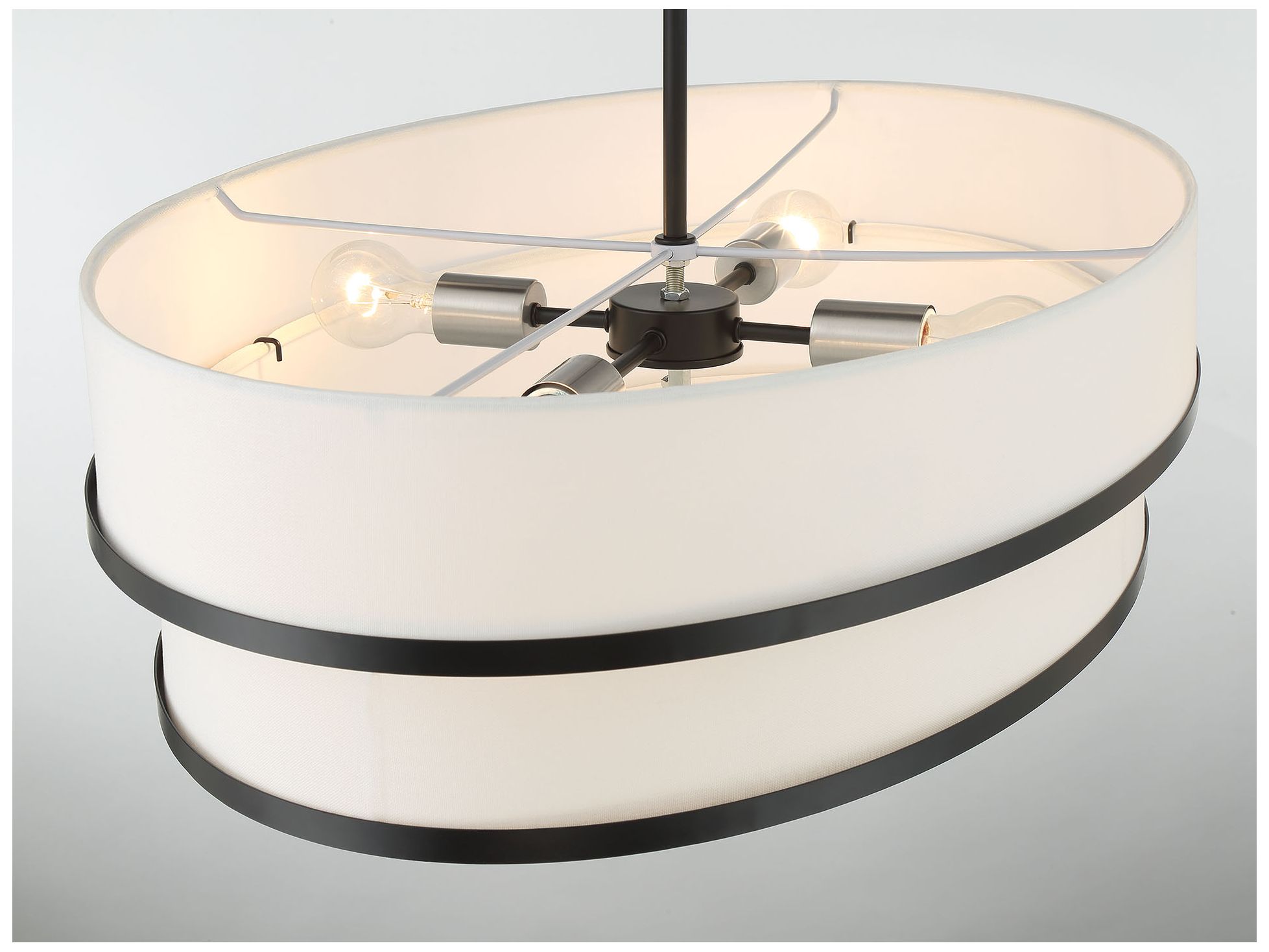 Image 7 Minka Lavery Cascade 32" Wide Modern Coal and White Oval Pendant Light more views