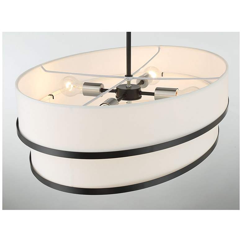 Image 7 Minka Lavery Cascade 32" Wide Modern Coal and White Oval Pendant Light more views