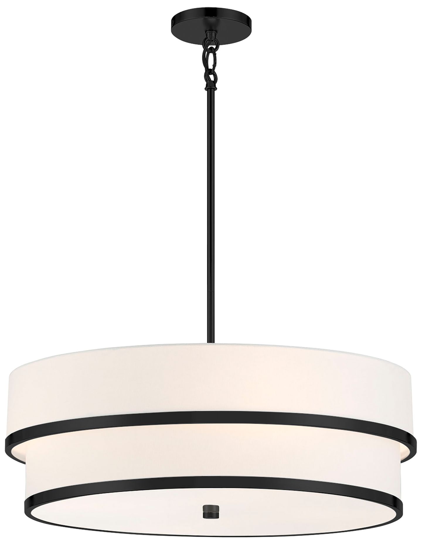 Image 2 Minka Lavery Cascade 4-Light Coal Black Pendant with White Linen Shade