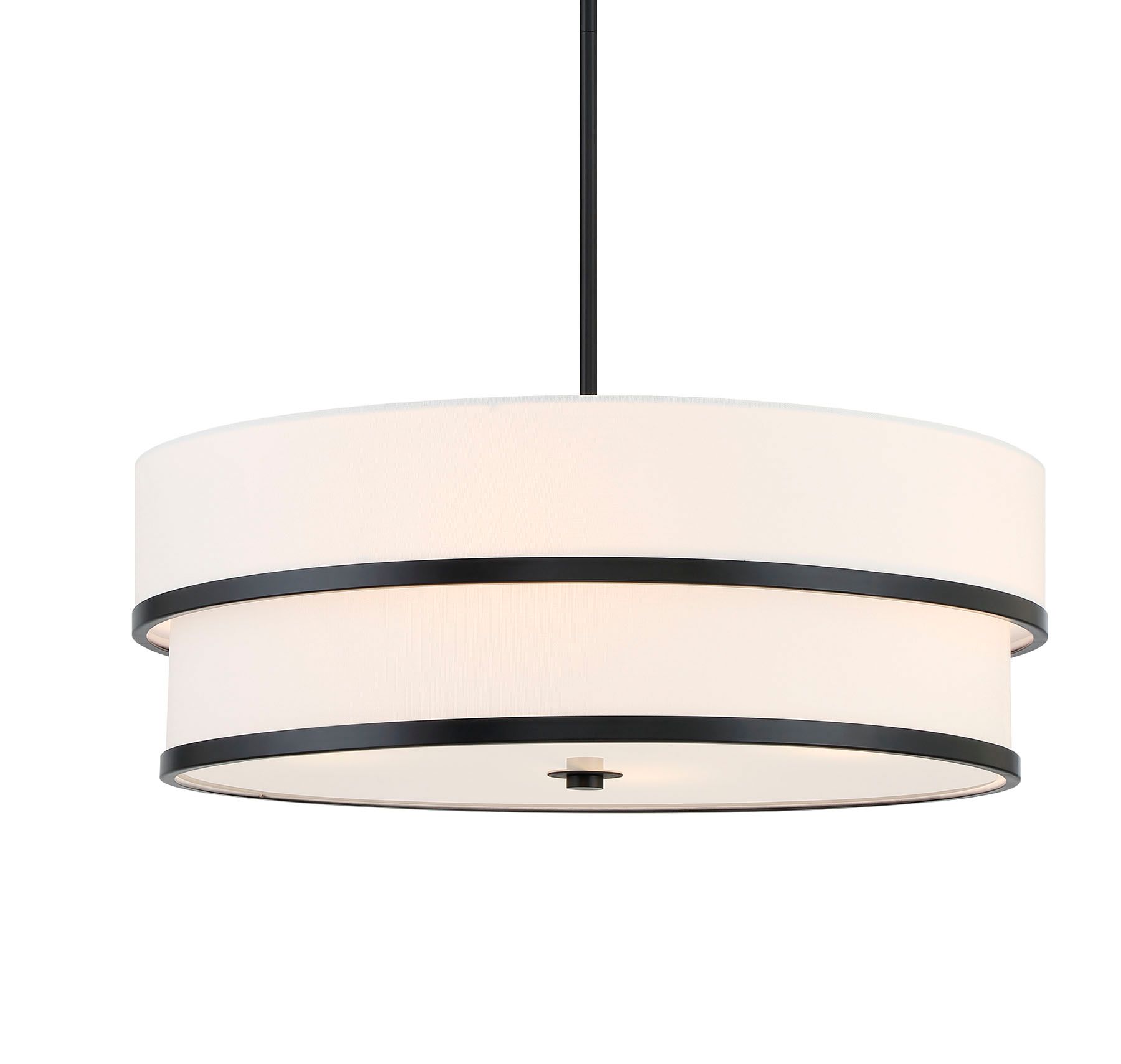 Image 5 Minka Lavery Cascade 4-Light Coal Black Pendant with White Linen Shade more views