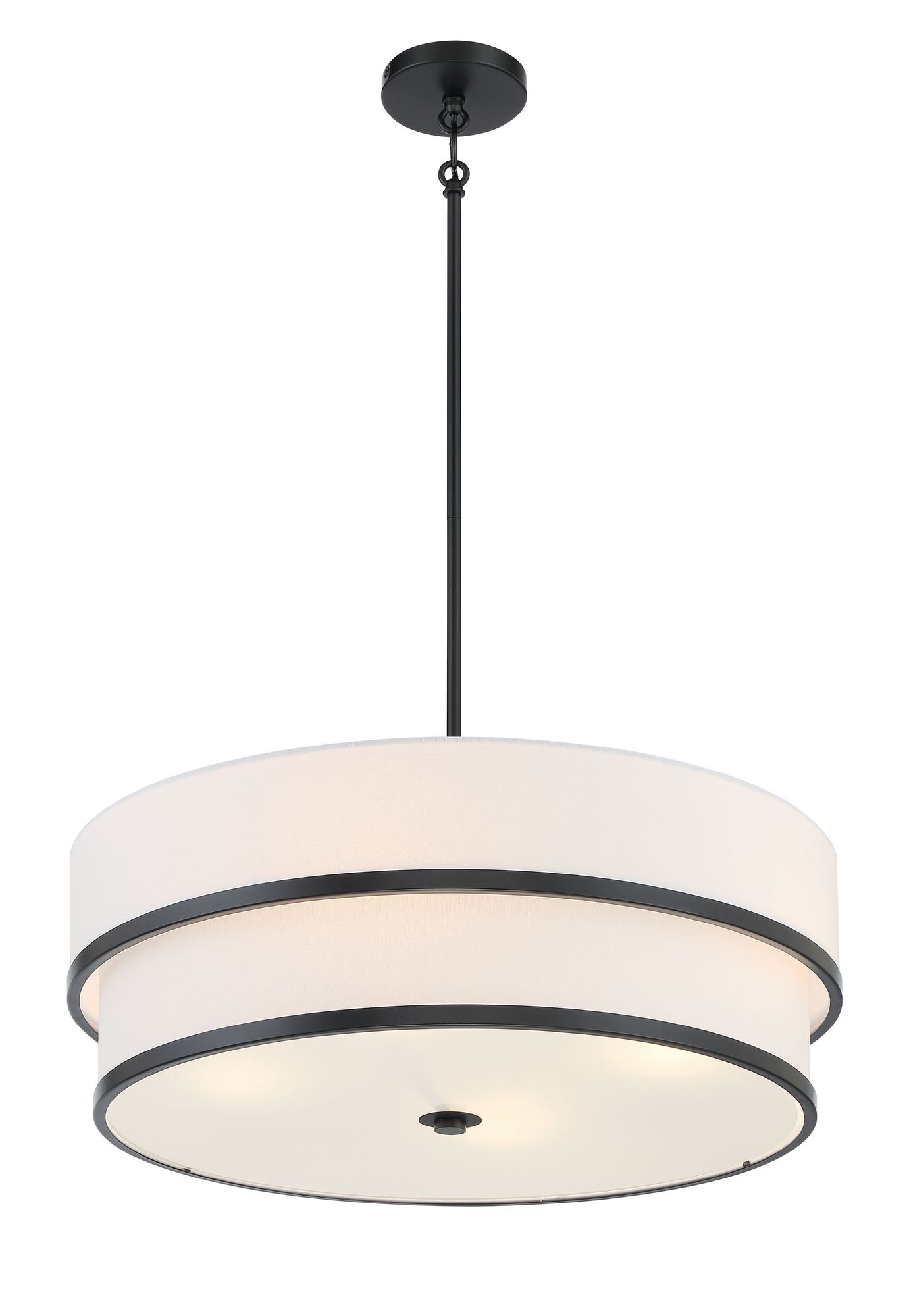 Image 6 Minka Lavery Cascade 4-Light Coal Black Pendant with White Linen Shade more views