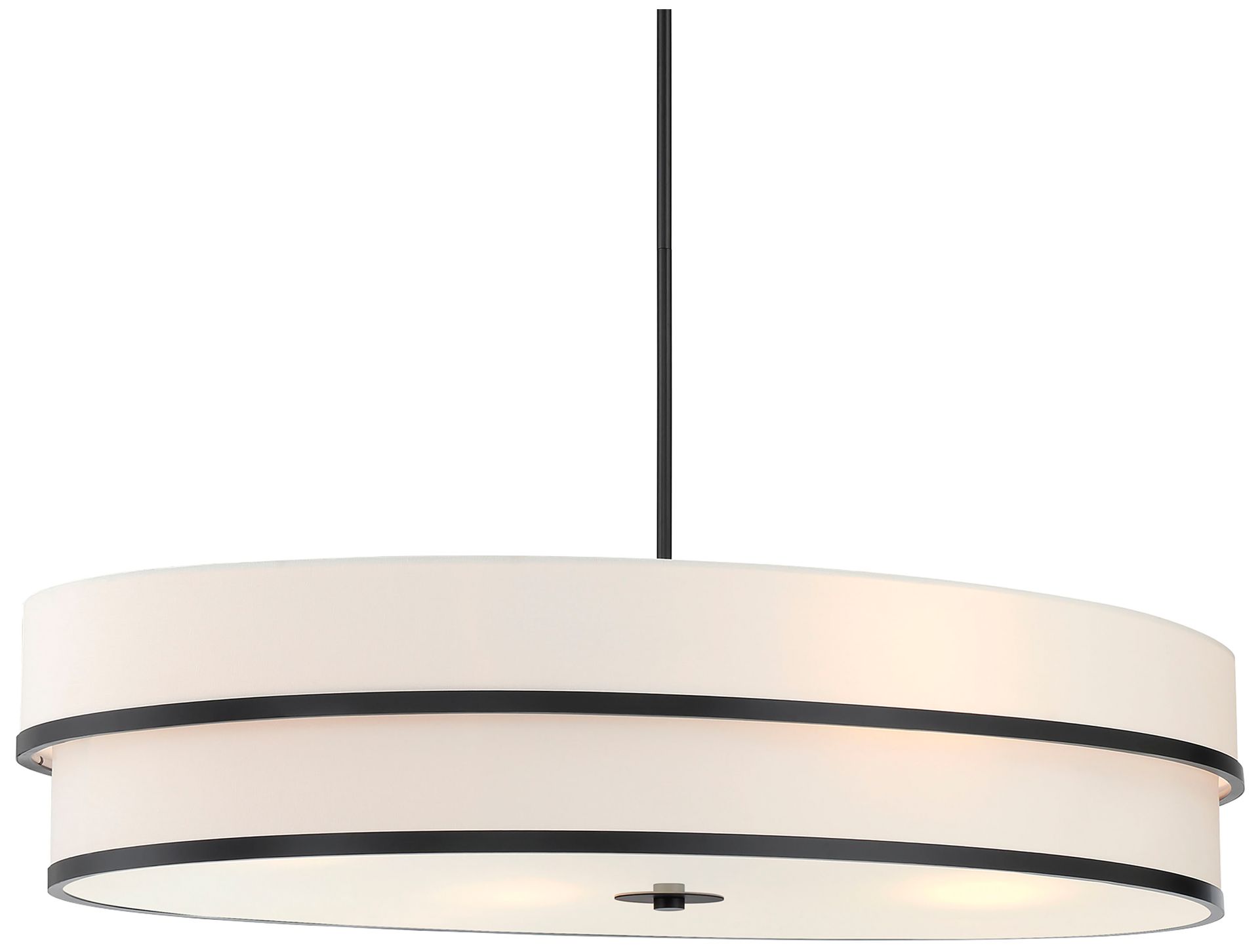 Minka Lavery Cascade 4-Light Coal Black Pendant with White Linen Shade