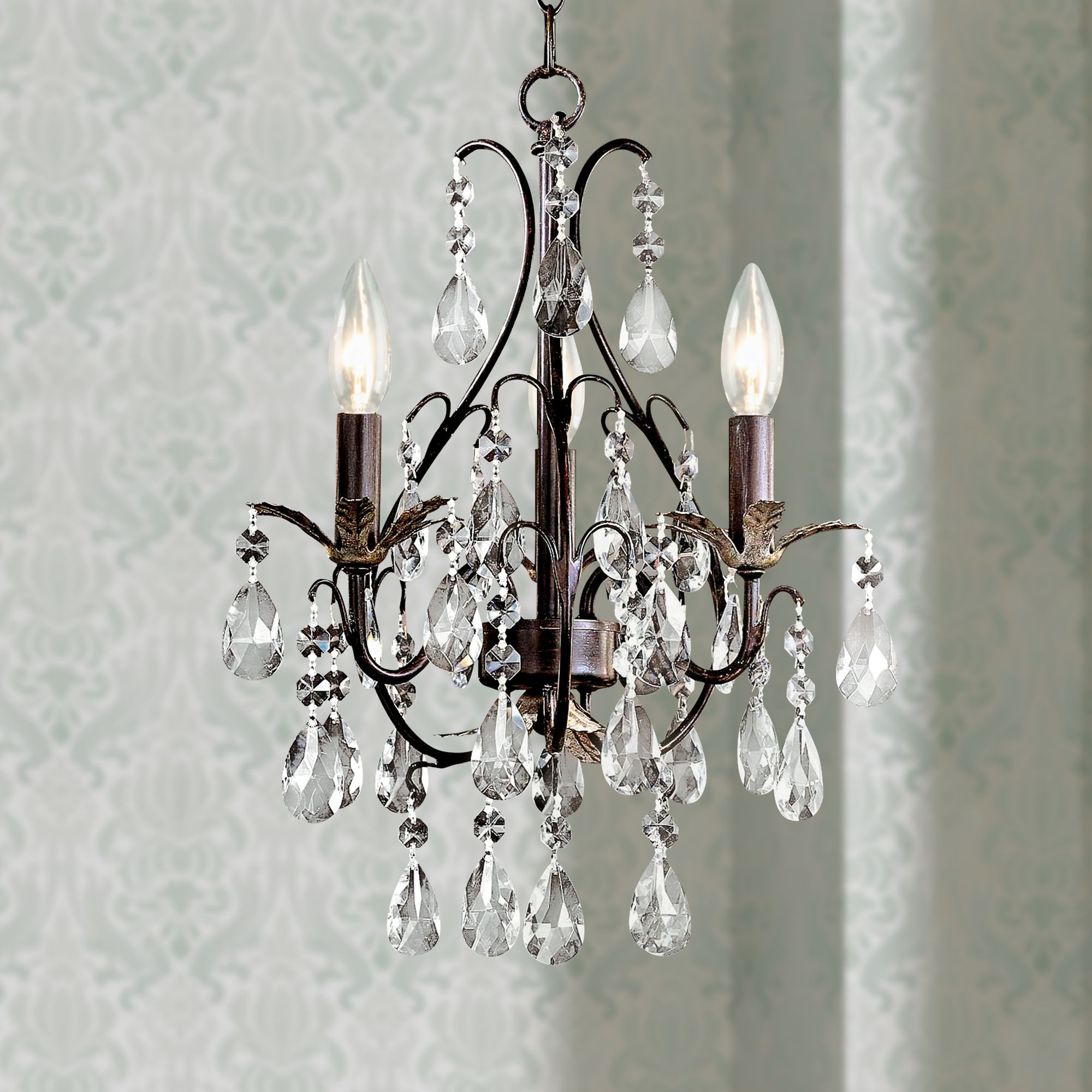 Small crystal deals chandelier for closet