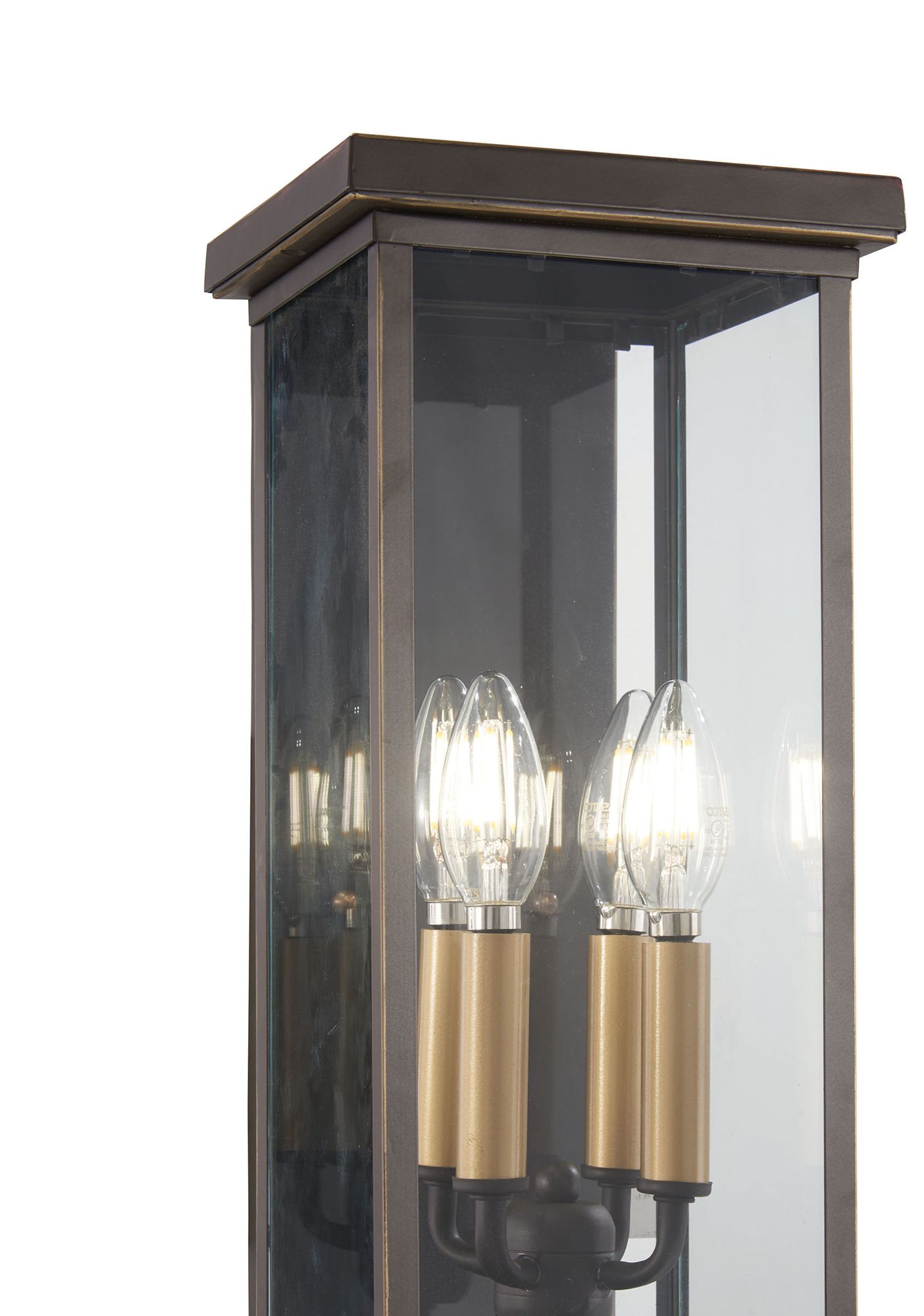 Image 3 Minka-Lavery Casway 4-Light Oil Rubbed Bronze and Gold Pocket Lantern more views