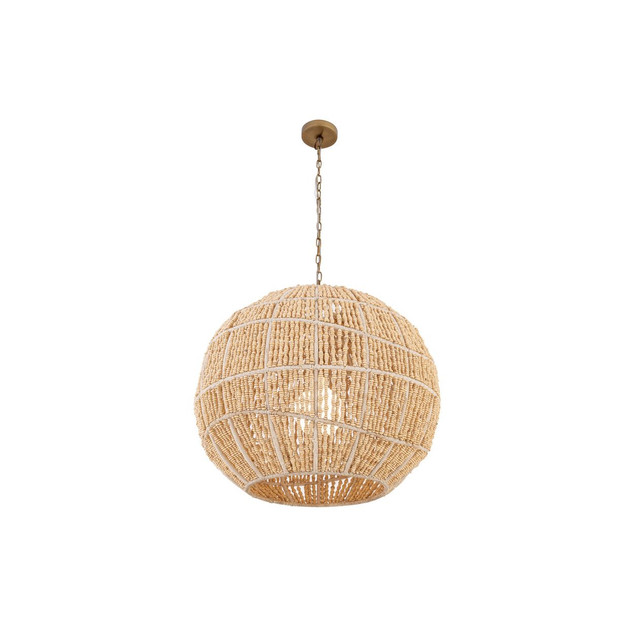 Minka Lavery Cavara 1-Light 24-in Legacy Brass Pendant with Wood Beads
