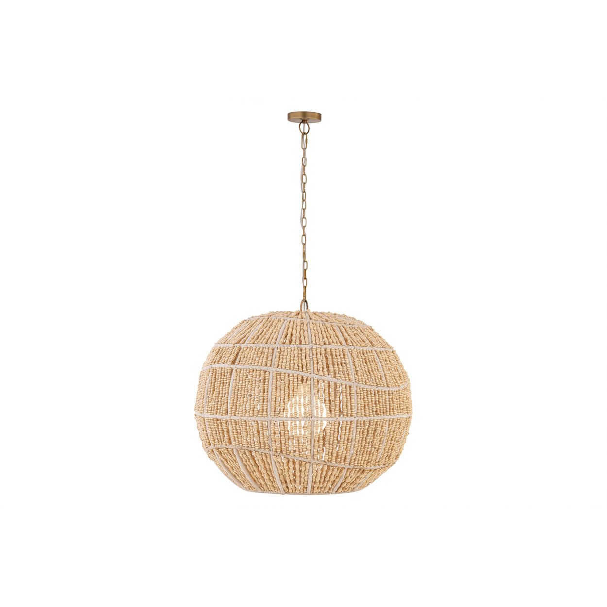 Minka Lavery Cavara 1-Light 24-in Legacy Brass Pendant with Wood Beads