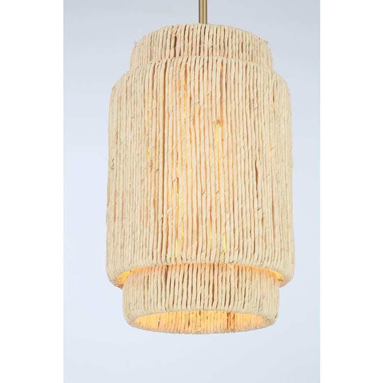 Image 5 Minka Lavery Caviana 1-Light 10-in Brass Pendant with Natural Abaca Shades more views