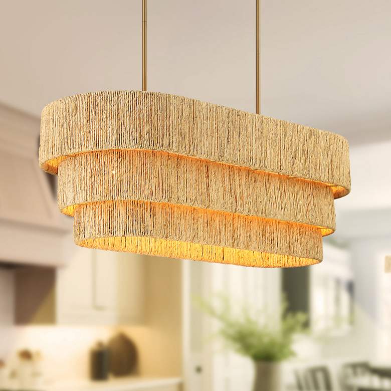 Image 1 Minka Lavery Caviana 5-Light 48-in Brass Island Chandelier