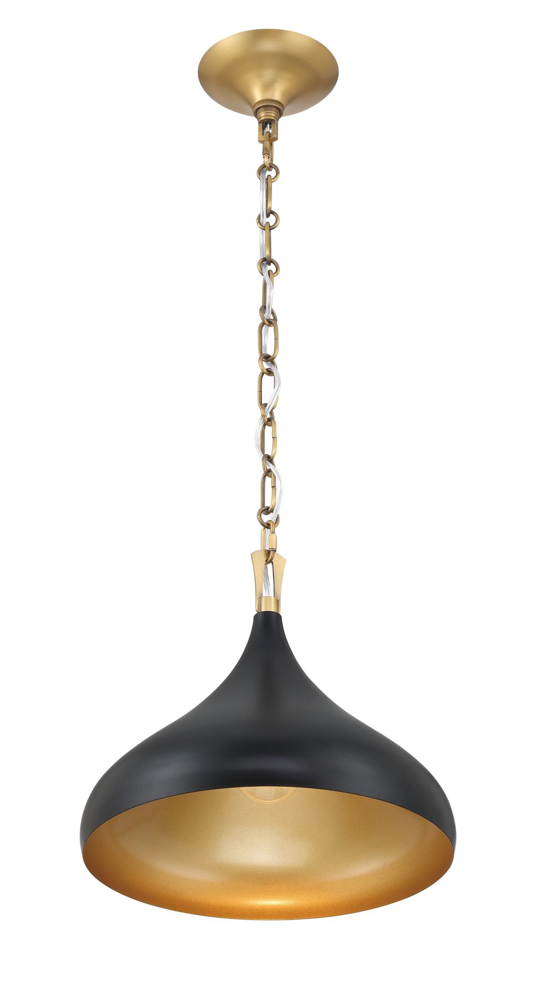 Minka Lavery Cedar Lane 1-Light 12.75-in Brass and Black Pendant Lighting