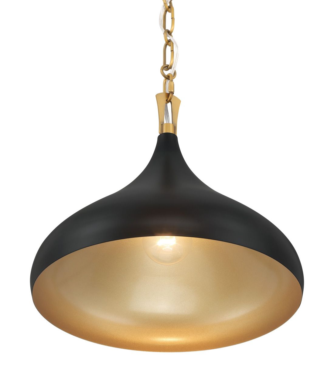 Minka Lavery Cedar Lane 1-Light 12.75-in Brass and Black Pendant Lighting