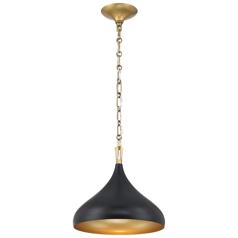 Image 1 Minka Lavery Cedar Lane 1-Light 12.75-in Brass and Black Pending Lighting