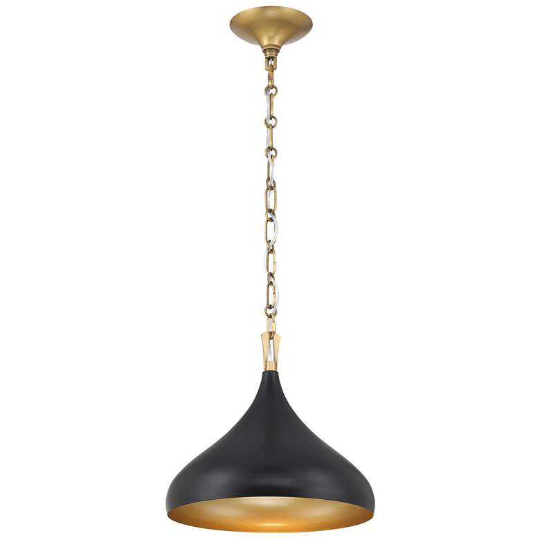 Image 2 Minka Lavery Cedar Lane 1-Light 12.75-in Brass and Black Pending Lighting more views