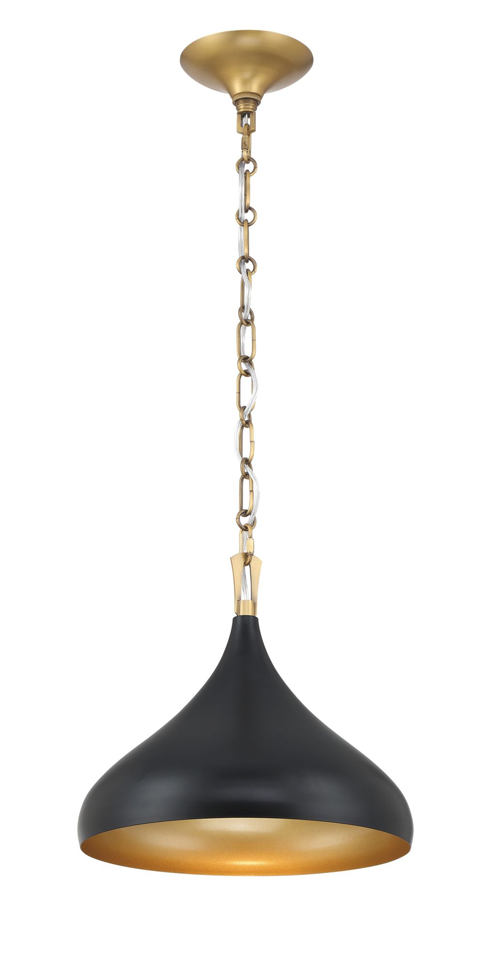 Minka Lavery Cedar Lane 1-Light 12.75-in Brass and Black Pending Lighting