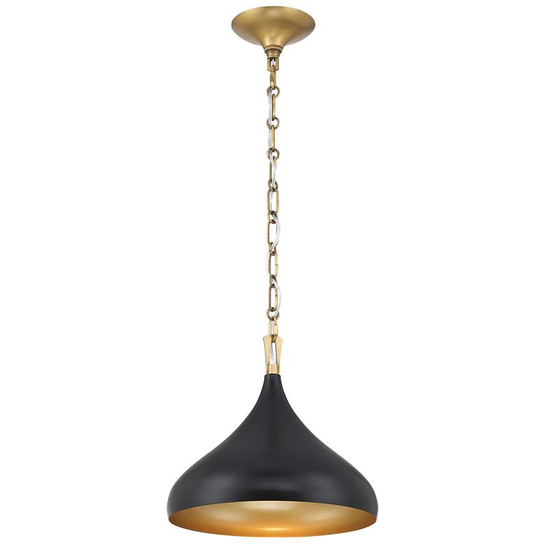 Image 6 Minka Lavery Cedar Lane 1-Light 12.75-in Brass and Black Pending Lighting more views