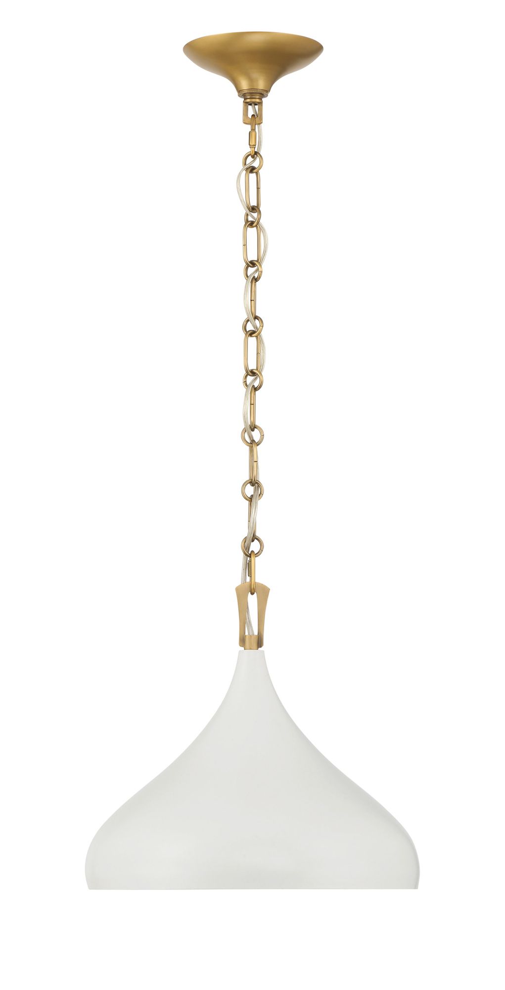 Image 3 Minka Lavery Cedar Lane 1-Light 12.75-in Brass and Cream Pendant Lighting more views