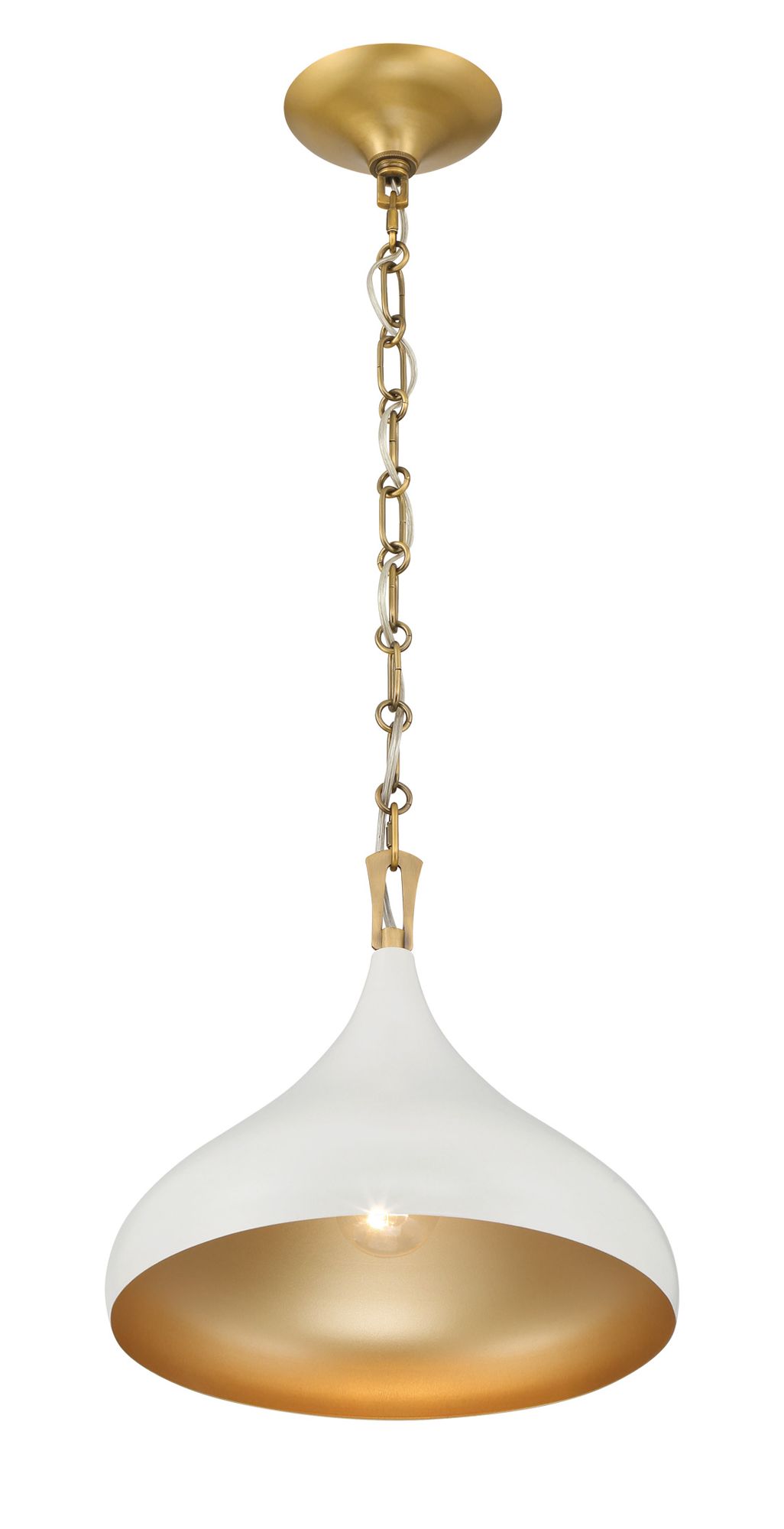 Image 7 Minka Lavery Cedar Lane 1-Light 12.75-in Brass and Cream Pendant Lighting more views