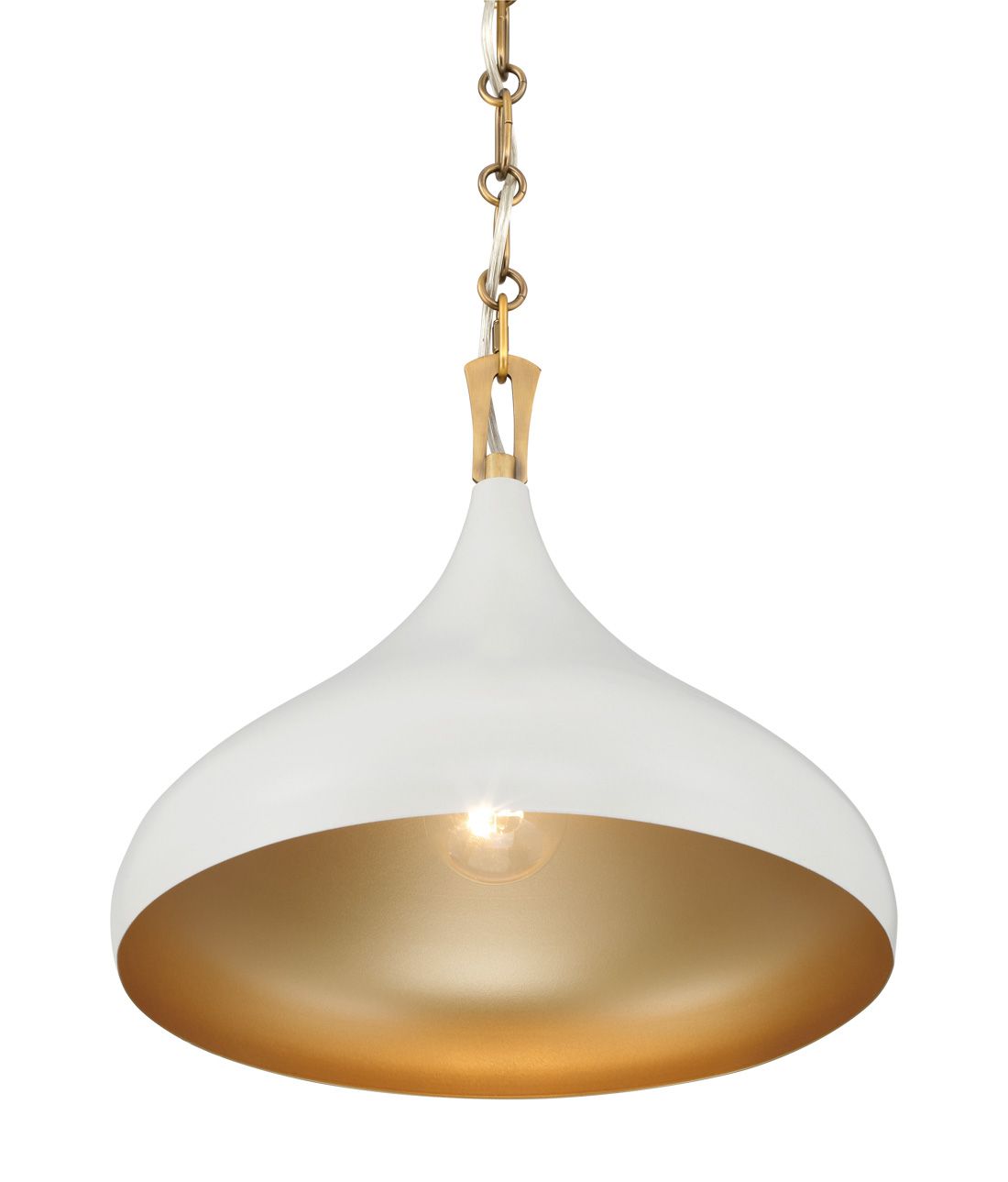 Minka Lavery Cedar Lane 1-Light 12.75-in Brass and Cream Pendant Lighting