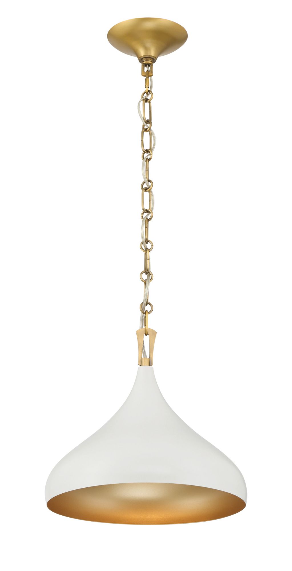 Minka Lavery Cedar Lane 1-Light 12.75-in Brass and Cream Pendant Lighting