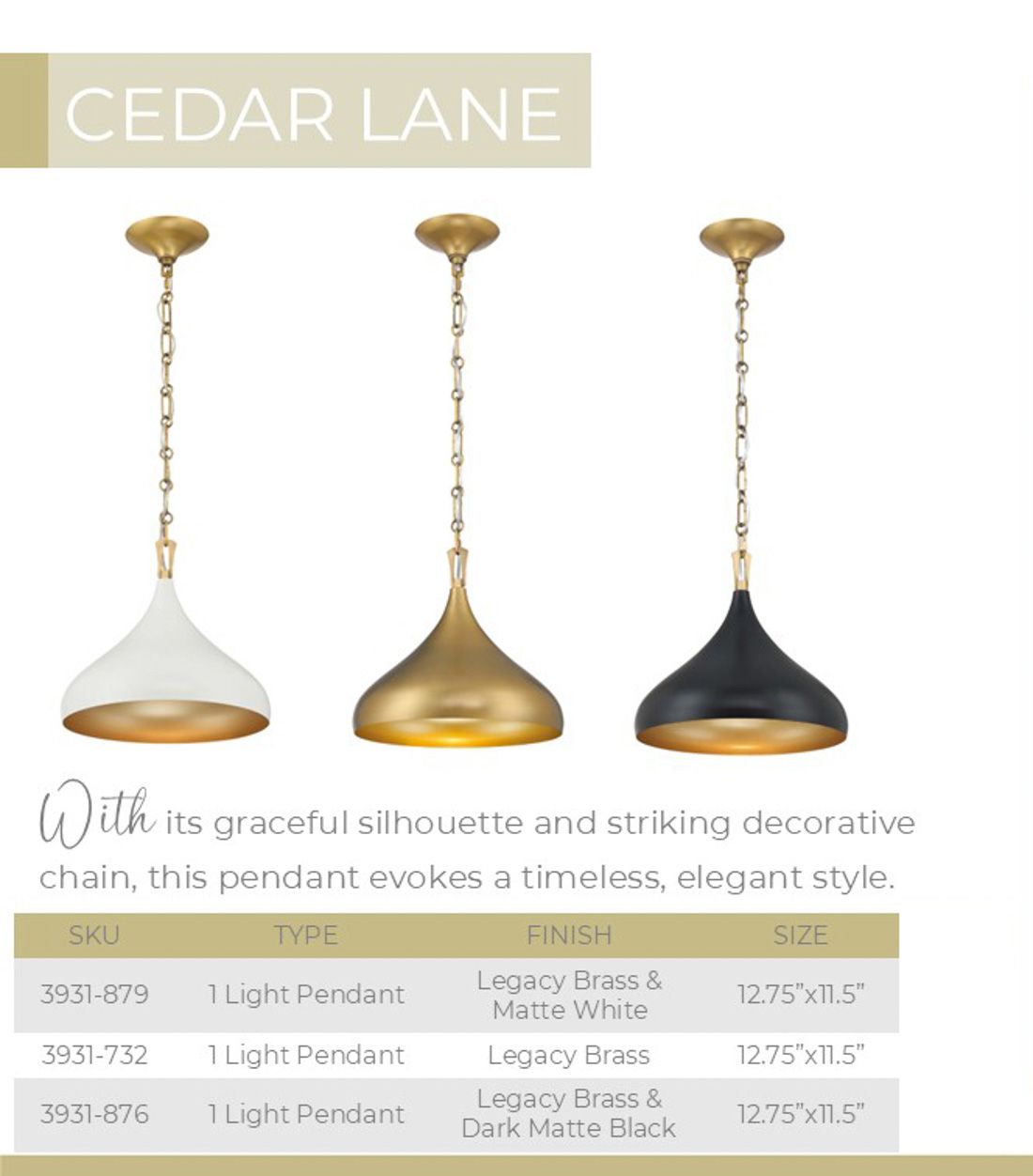 Minka Lavery Cedar Lane 1-Light 12.75-in Brass and Cream Pendant Lighting
