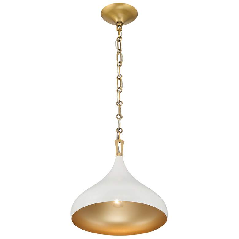 Image 5 Minka Lavery Cedar Lane 1-Light 12.75-in Brass and Cream Pending Lighting more views