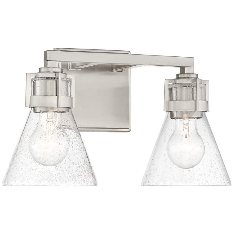 Image 1 Minka Lavery Chatham Square 14 1/2" Wide Brushed Nickel Wall Sconce