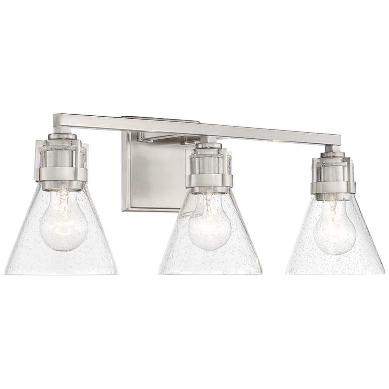 Image 1 Minka Lavery Chatham Square 23 1/2" Brushed Nickel 3-Light Bath Light