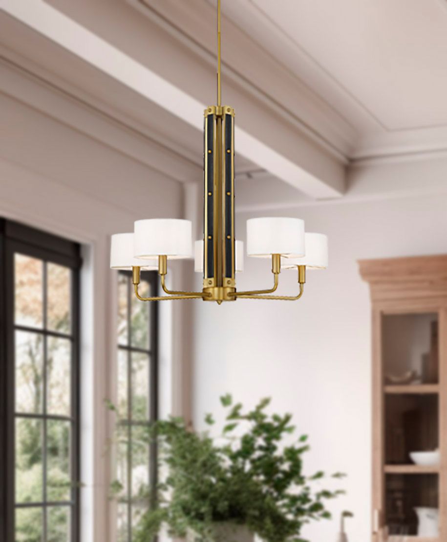 Image 7 Minka-Lavery Chelsea 5-Light Soft Brass Chandelier more views